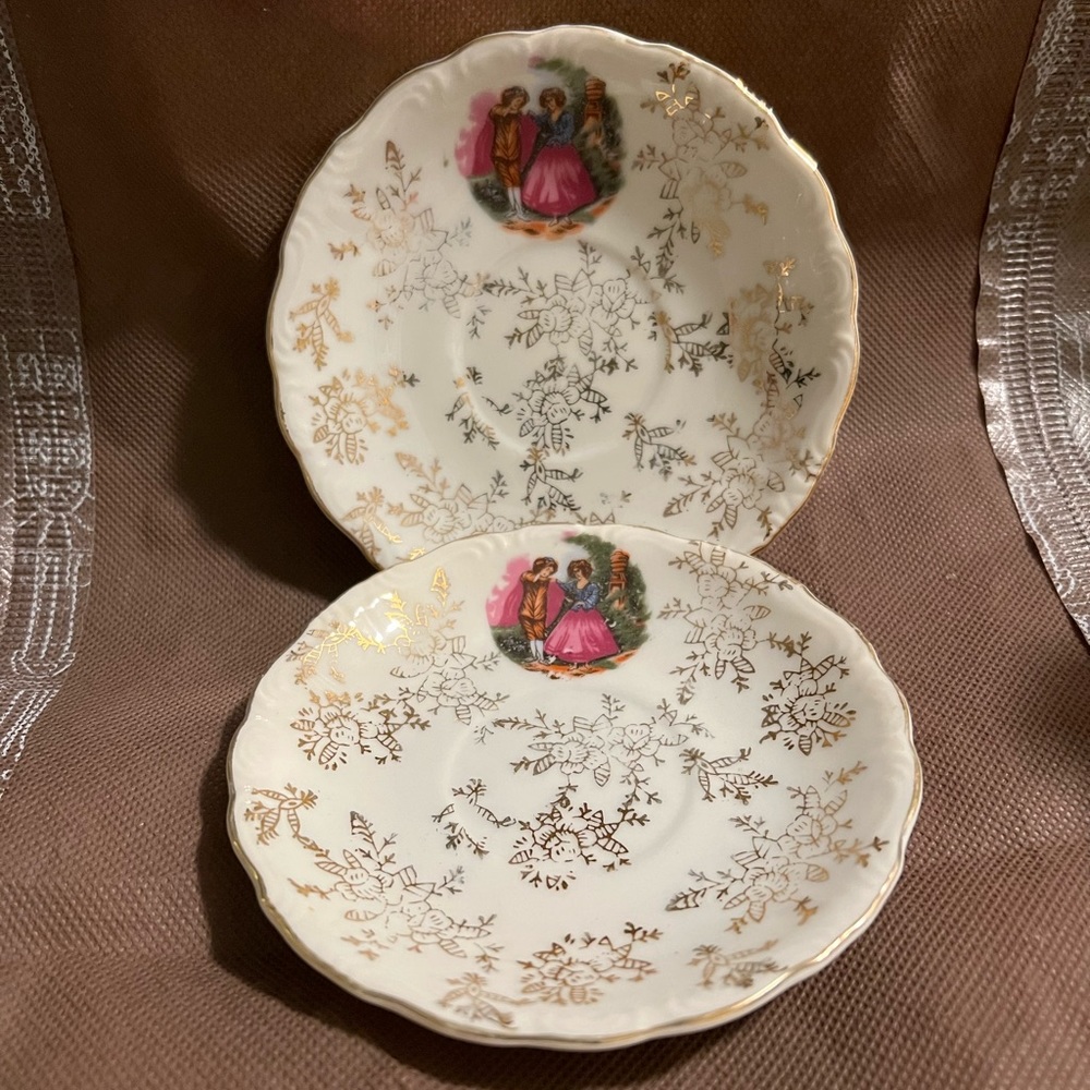 Vintage demitasse saucers. No cups.